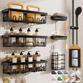 Rustproof Shower Caddy 6-Pack with Soap Holder & Toothbrush Rack | Adhesive Bathroom Wall Organizer