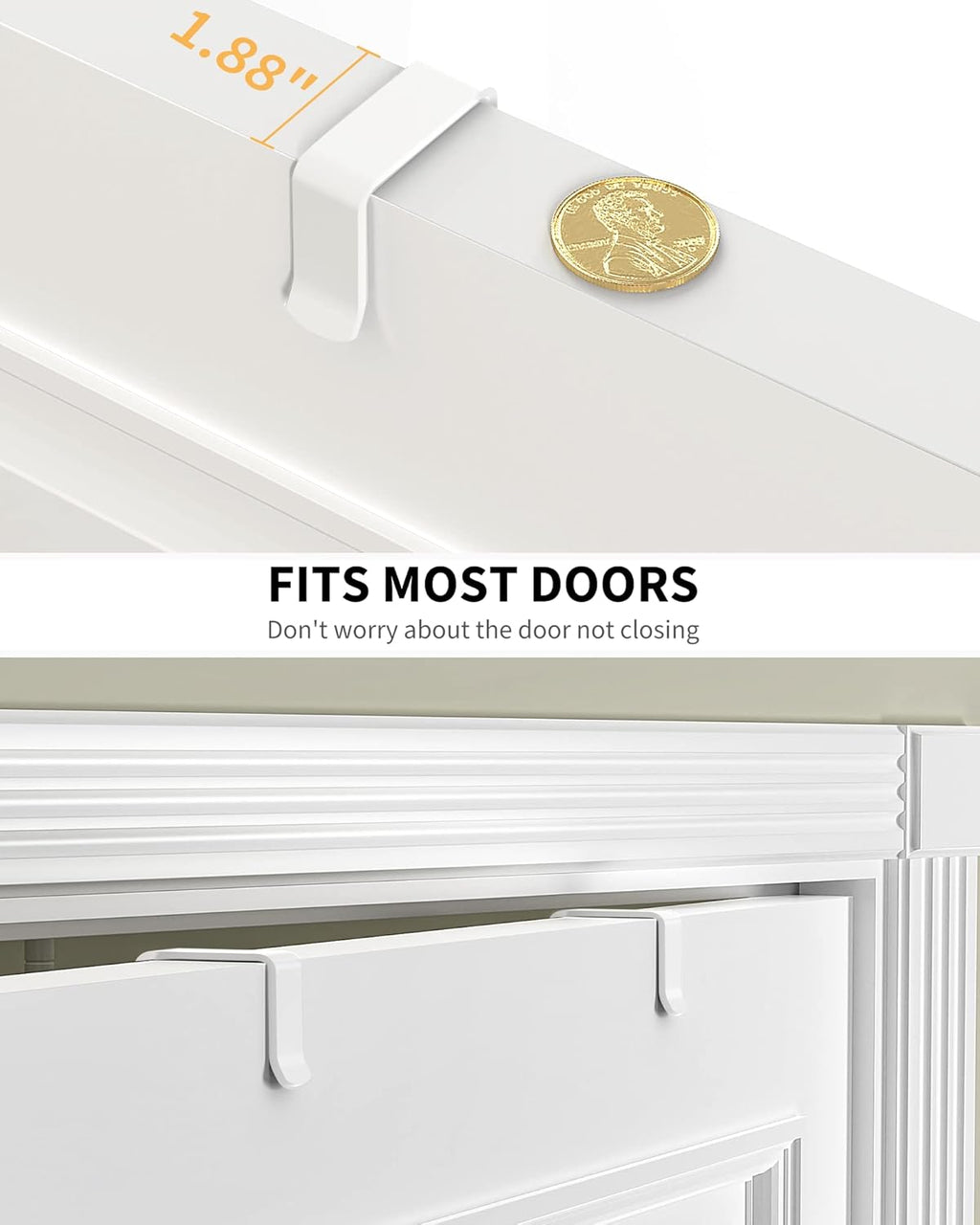 9 Tier Over Door Pantry Organizer Storage Rack White Metal Hanging Shelf for Kitchen Bathroom Laundry Room