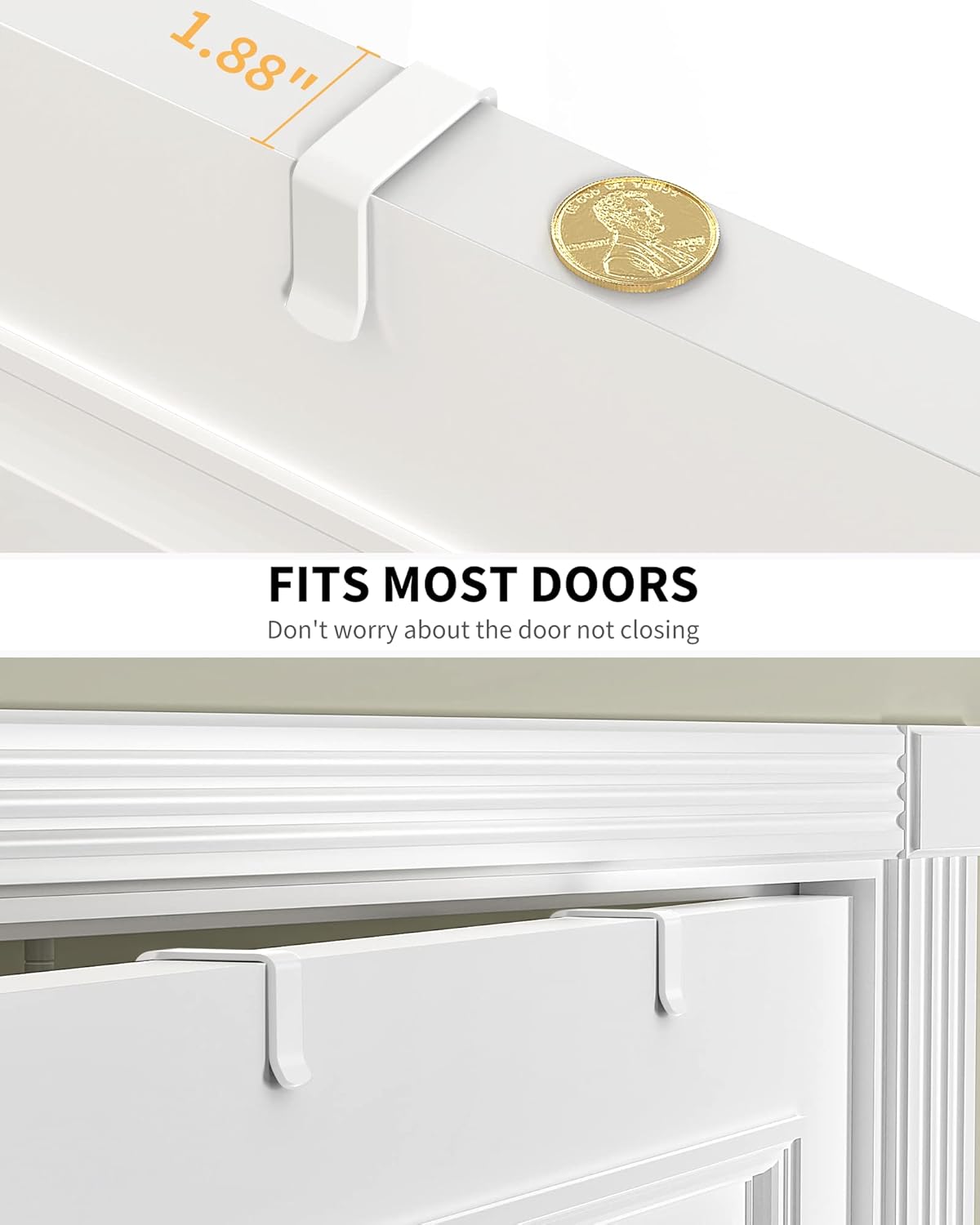 9 Tier Over Door Pantry Organizer Storage Rack White Metal Hanging Shelf for Kitchen Bathroom Laundry Room