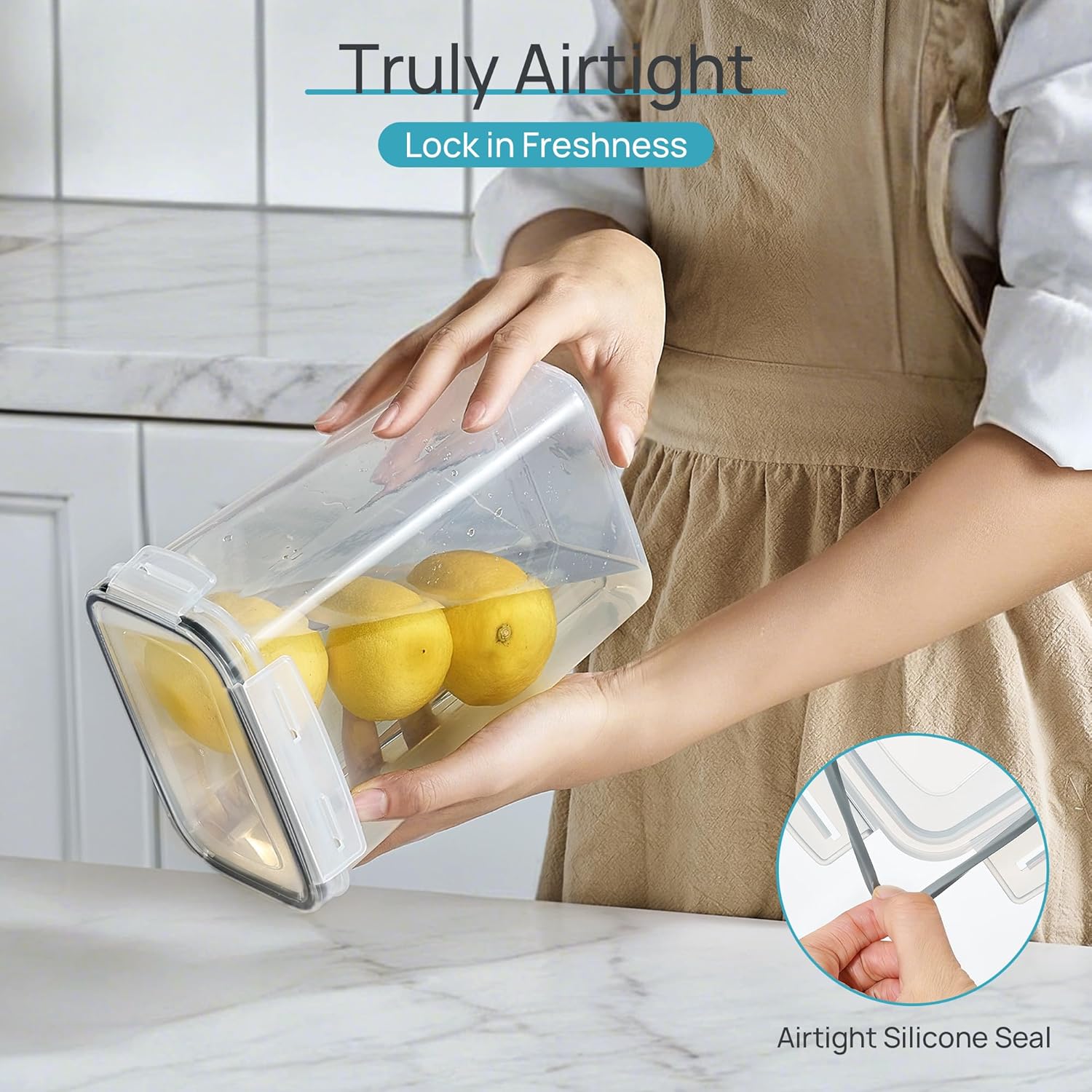 24-Piece Airtight Food Storage Containers Set with Lids, BPA-Free Pantry Organization Canisters for Cereal, Flour & Sugar  Long Description
