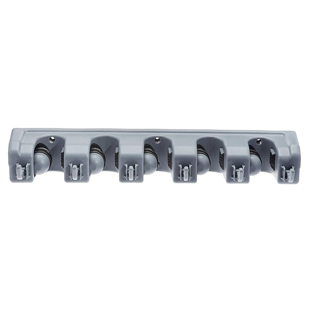Heavy Duty Broom Holder Wall Mount with Hooks & Slots, Garage Tool Organizer Rack for Mop, Garden & Laundry Storage