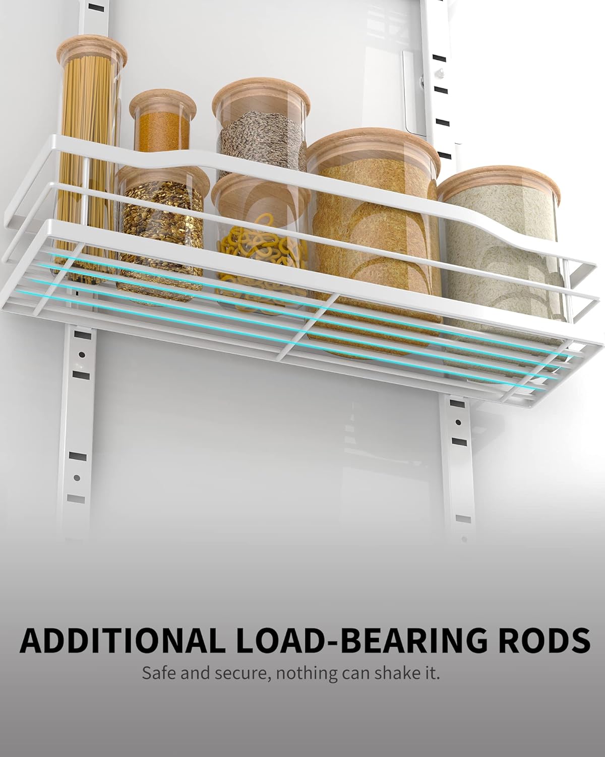 9 Tier Over Door Pantry Organizer Storage Rack White Metal Hanging Shelf for Kitchen Bathroom Laundry Room