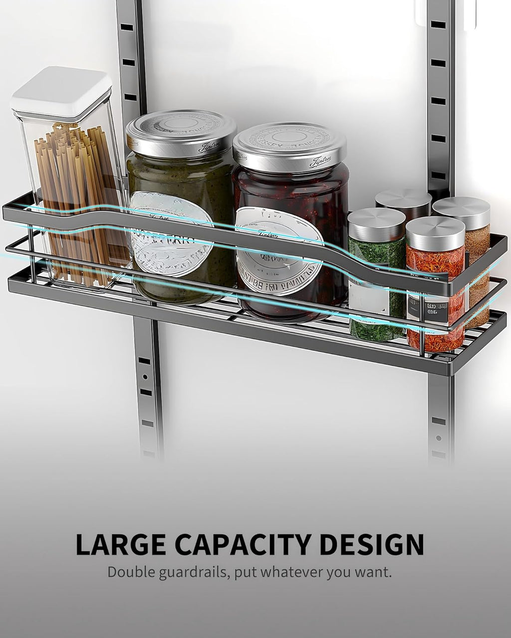 9 Tier Over Door Pantry Organizer Storage Rack White Metal Hanging Shelf for Kitchen Bathroom Laundry Room